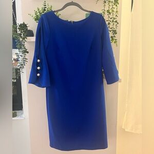 Shelby & Palmer Royal Blue Dress with Pearl Details